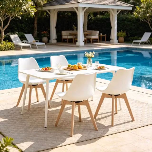 Set di 4 Sedie da Pranzo Girevoli in Pelle Sintetica con Struttura in Legno Massiccio, 40,5x83x40,5 cm, Colore Variabile