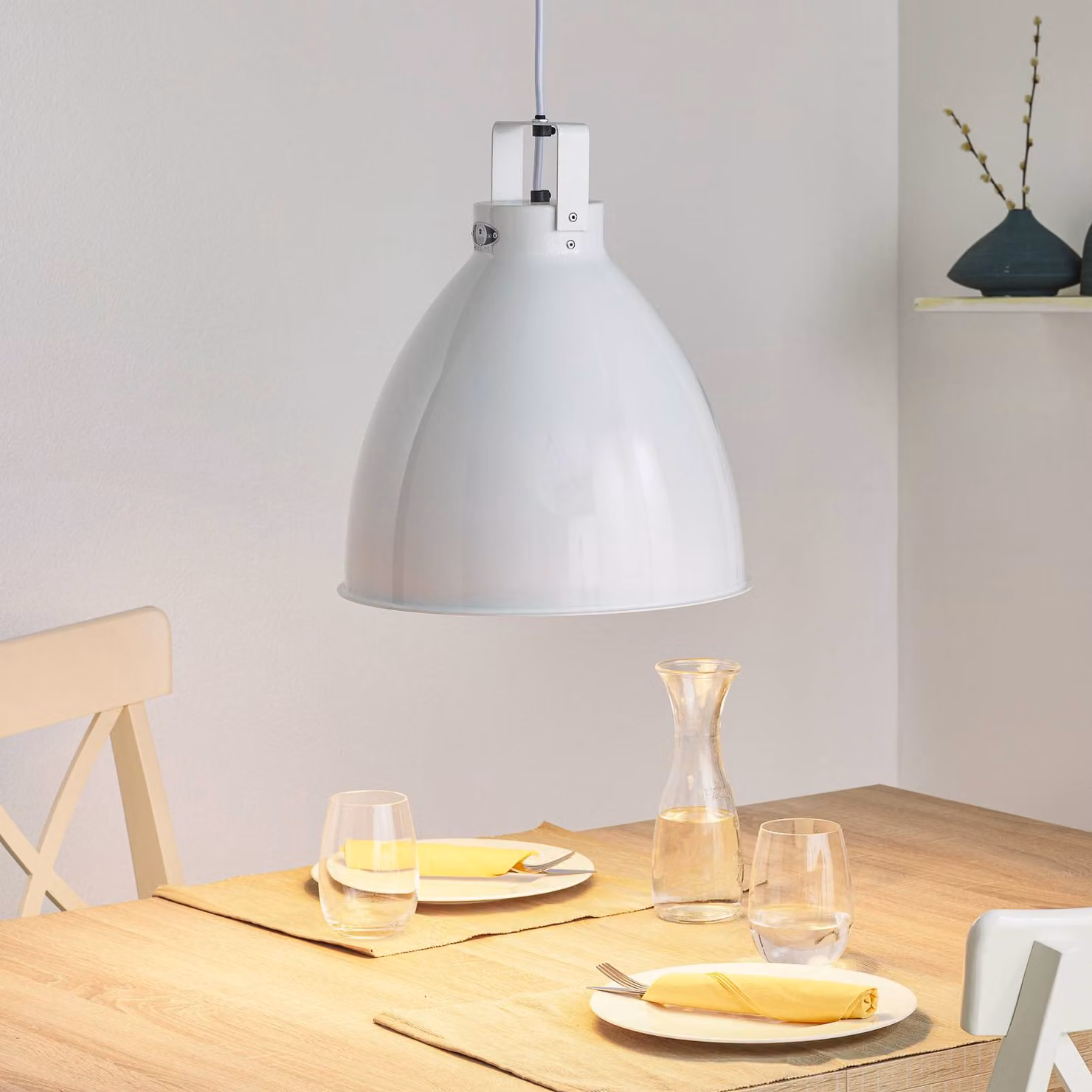 Jieldé Lampada a sospensione Augustin A360, dimmerabile, Bianco / Opale, Soggiorno / Sala da pranzo, Alluminio, Industriale, Lampada a sospensione