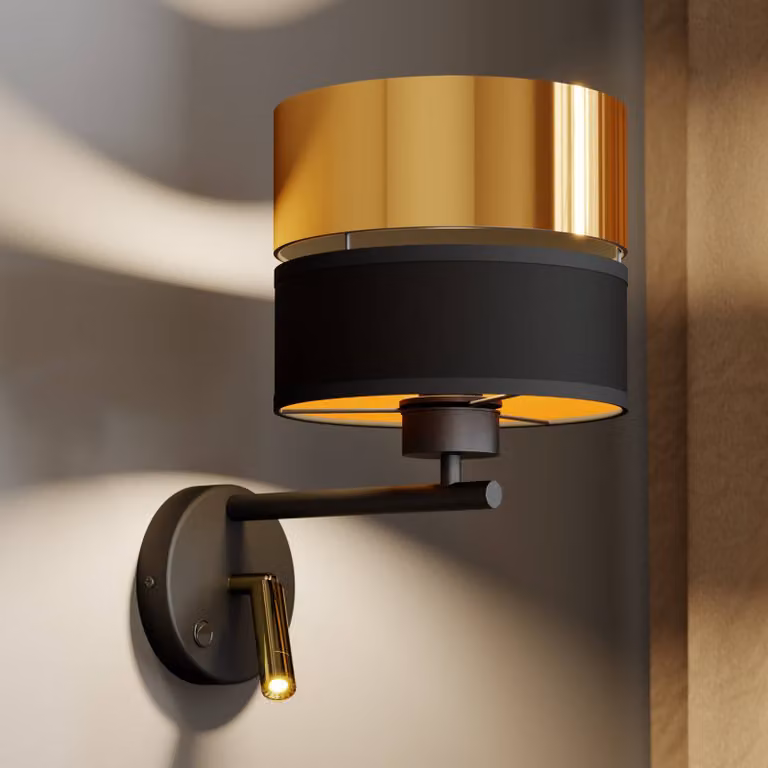 Applique da parete Hilton TK Lighting, Nero, Soggiorno / Sala da pranzo, Metallo, Moderno, Applique