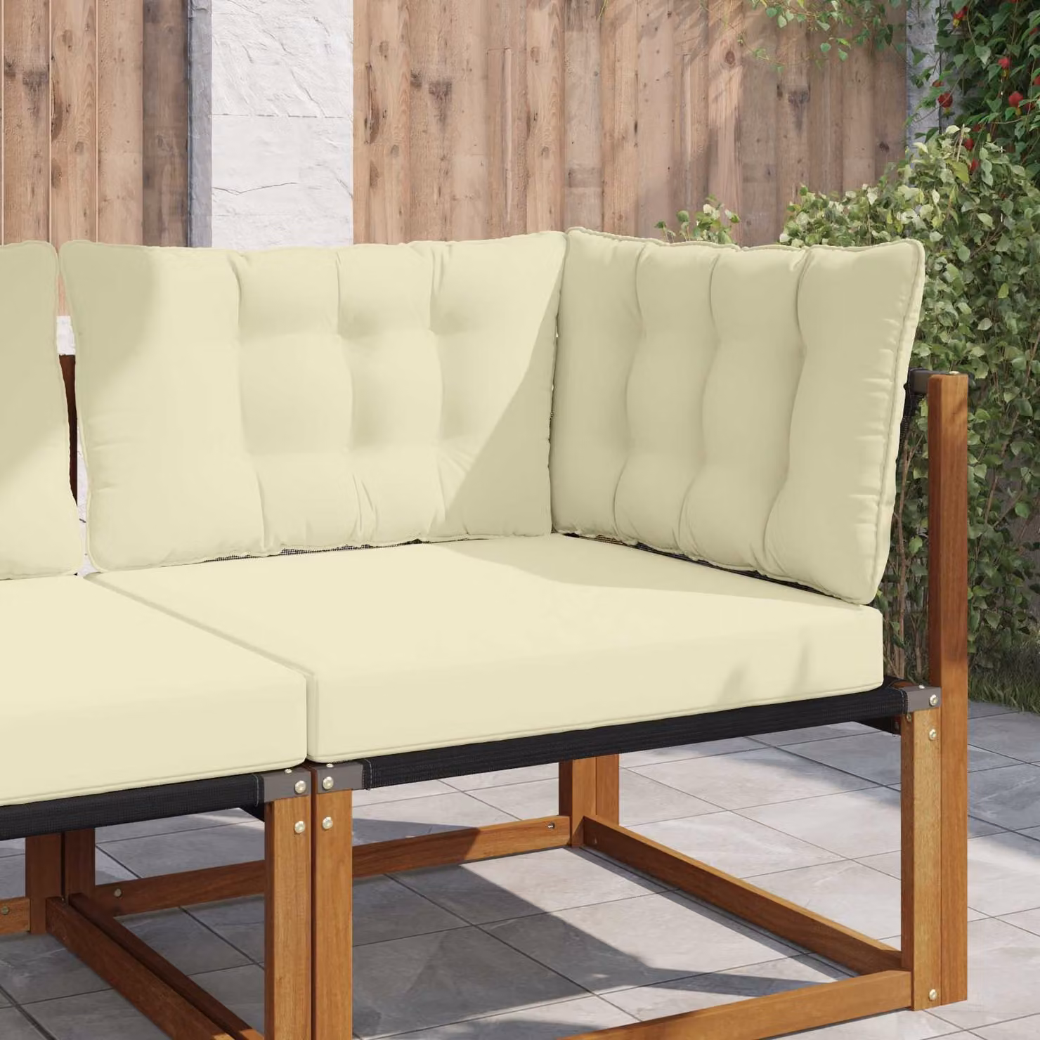 Cuscino per divano da esterno vidaXL in poliestere, beige, 68,5 x 68,5 cm