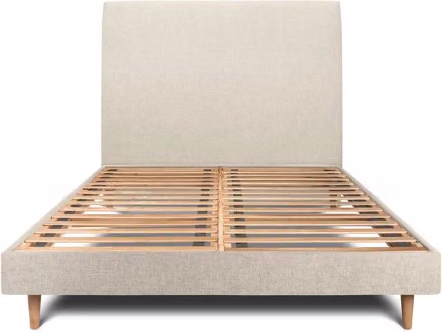 Letto 140x190 cm con testata imbottita - Tessuto Tela opaca