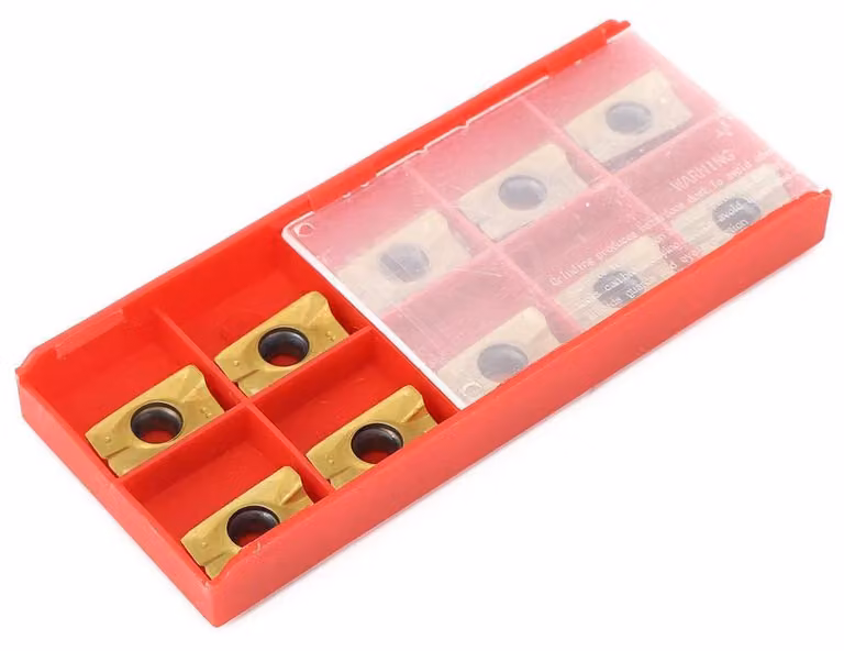 10 inserti in metallo duro, con durezza da 15 a 50 HRC, per tornio