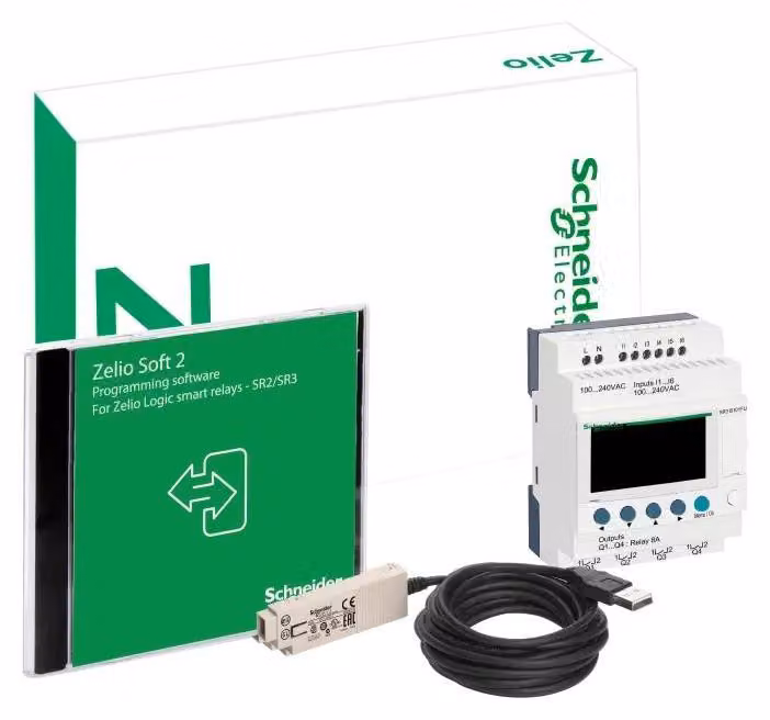 Kit di avvio Schneider Electric, Zelio Logic, versione modulare, 10 I/O, 240 V CA, uscite a relè SR3PACKFU