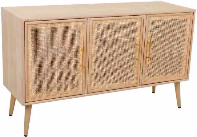 Credenza in MDF e griglia, marrone, 120x41,5x71 cm