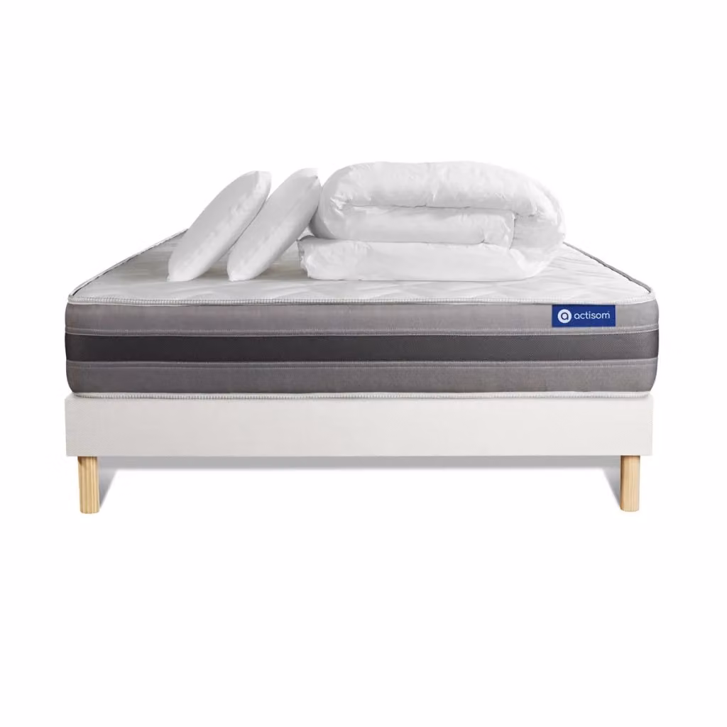 Set letto completo Actiflex Relax bianco con materasso ibrido pocket, box spring con doghe, 2 cuscini e piumino, L/P: 200 x 200 cm – 2