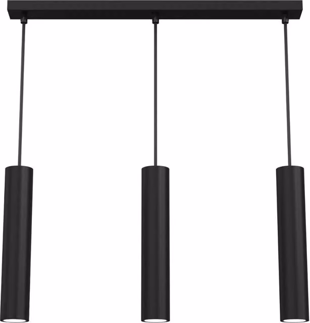 Lampada a sospensione moderna Raito Luminex in metallo nero con 3 faretti GU10 dimmabili