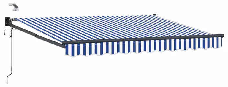 Tettuccio Elettrico Retrattile Blu e Bianco 3,5 x 2,5 m