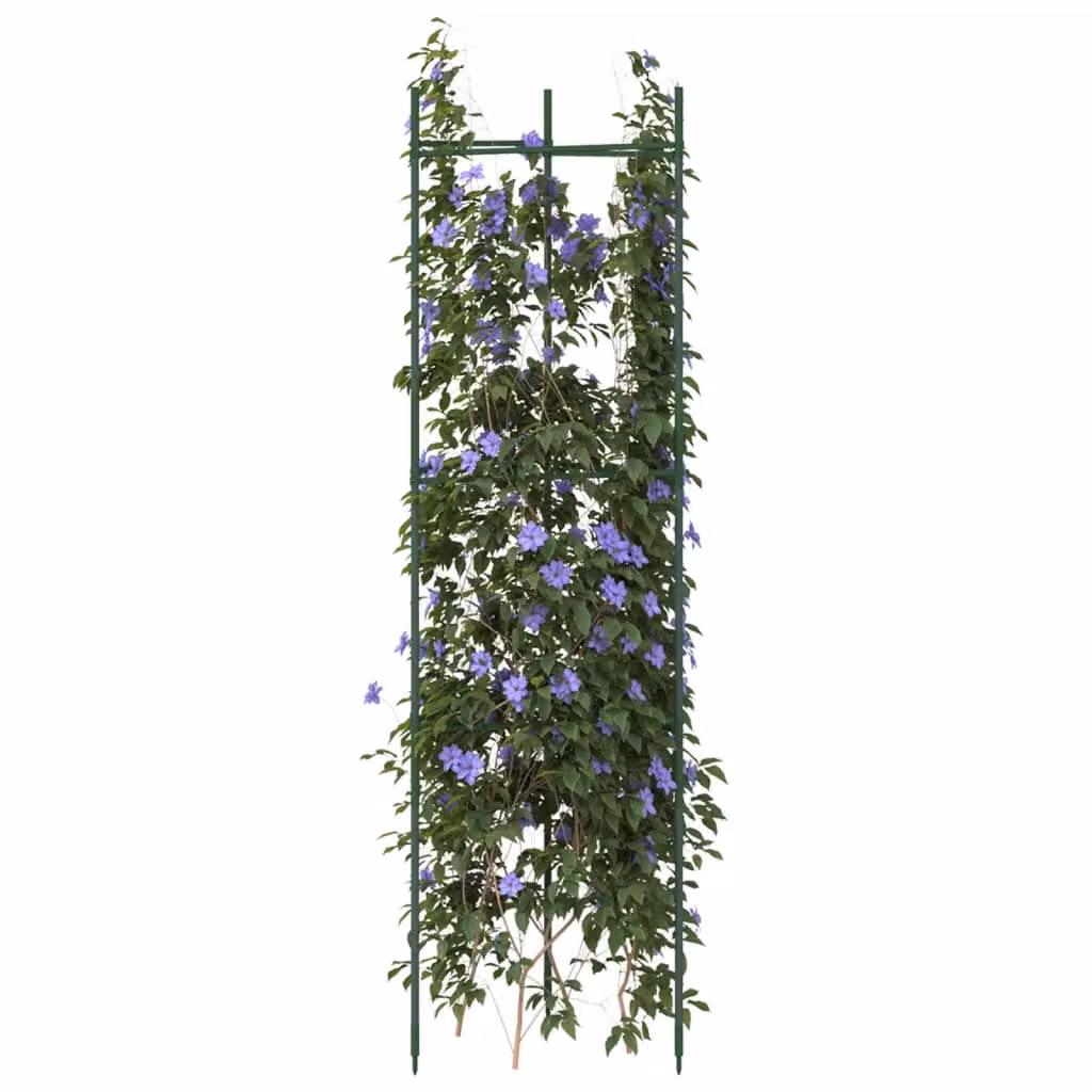 Set di 6 sostegni per pomodori vidaXL in acciaio e plastica verde, Altezza: 116 cm