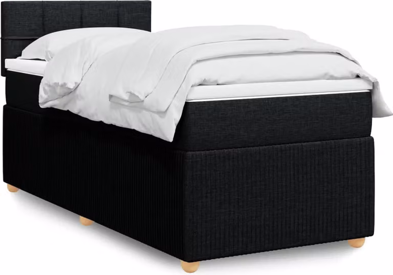 Maison Exclusive - Giroletto a Molle con Materasso Nero 90x190 cm in Tessuto