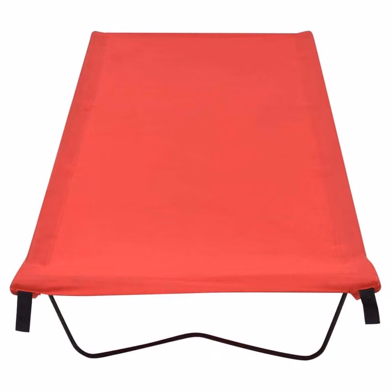 Letto da Campeggio 180x60x19 cm Tessuto Oxford e Acciaio Rosso