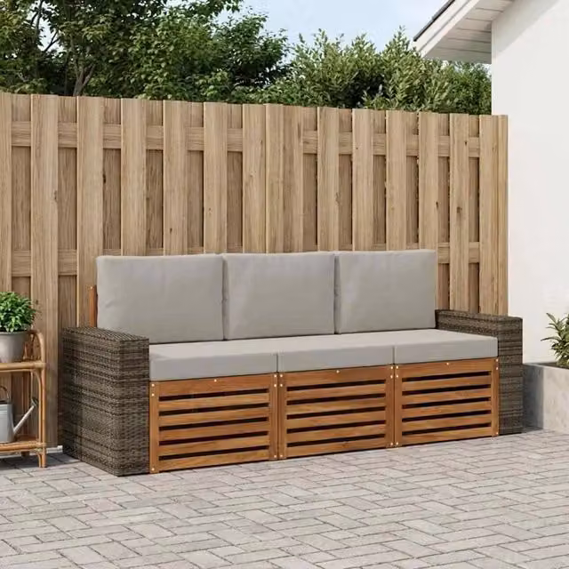 Set divani 3 pz Legno di Acacia Massello 3383977