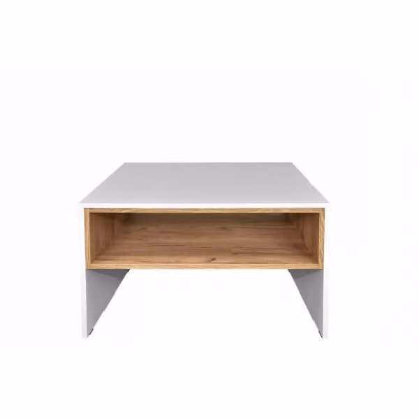 Tavolino da soggiorno MOREL 1 - bianco / rovere kraft dorato