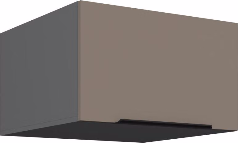 Mobile alto profondo con ante a battente LUNARA - larghezza 60 cm, beige scuro / antracite