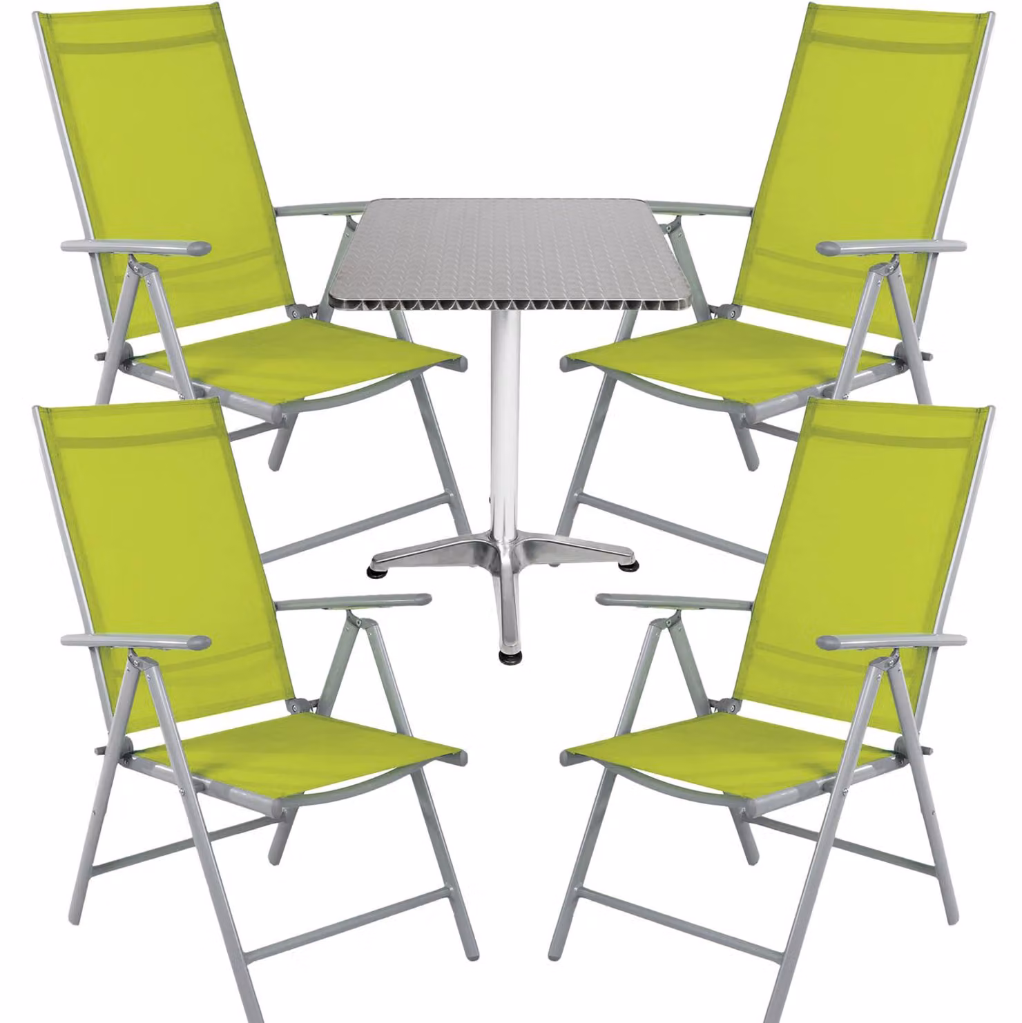 Set da bistrot 5 pezzi Alluminio - Tessile / Lime