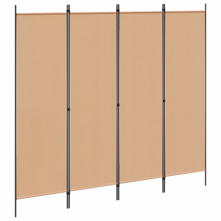 Paravento a 4 Pannelli vidaXL Beige in Tessuto L: 200 cm, H: 180 cm