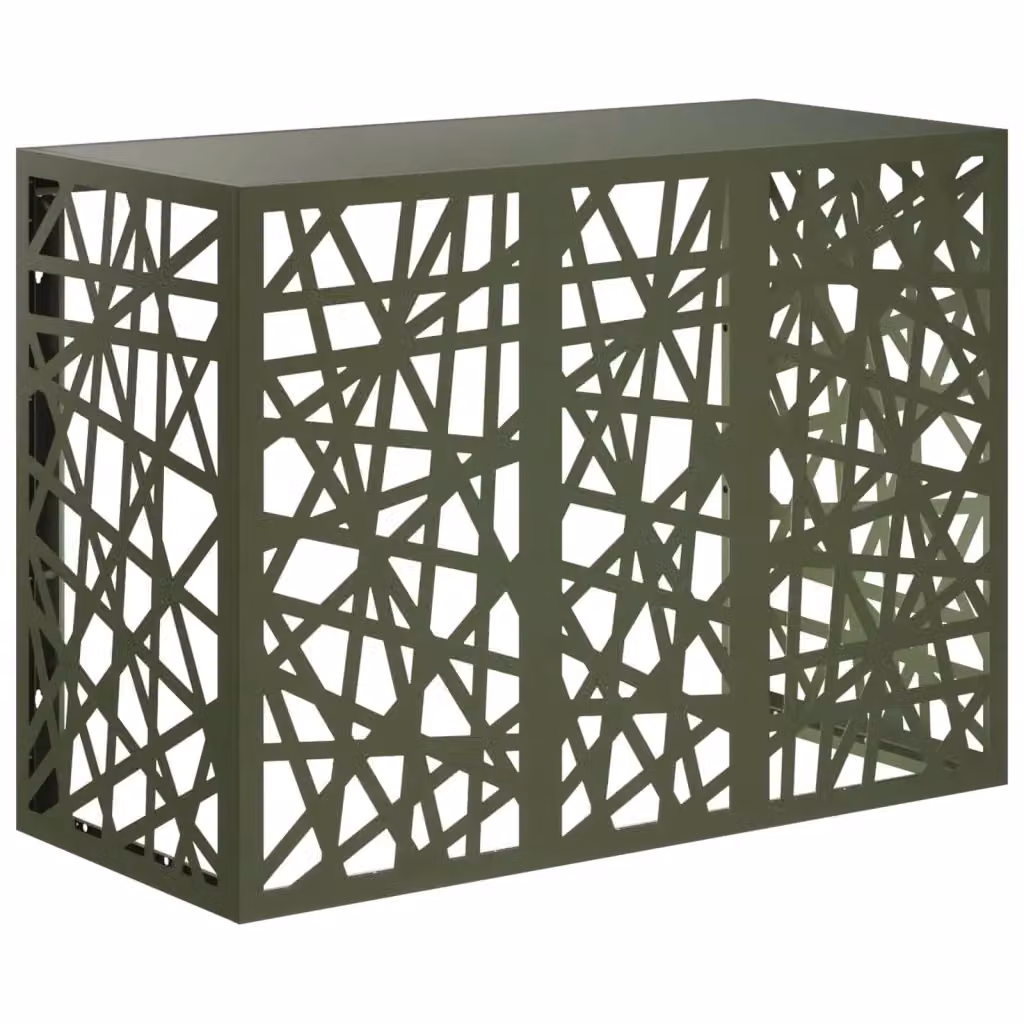 Copertura per condizionatore d'aria vidaXL in acciaio verde oliva L/P/H: 110 x 80 x 50 cm – 2