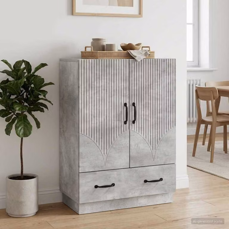 Credenza moderna vidaXL in legno ingegnerizzato MDF Grigio Cemento L 66 x P 34,5 x H 92 cm