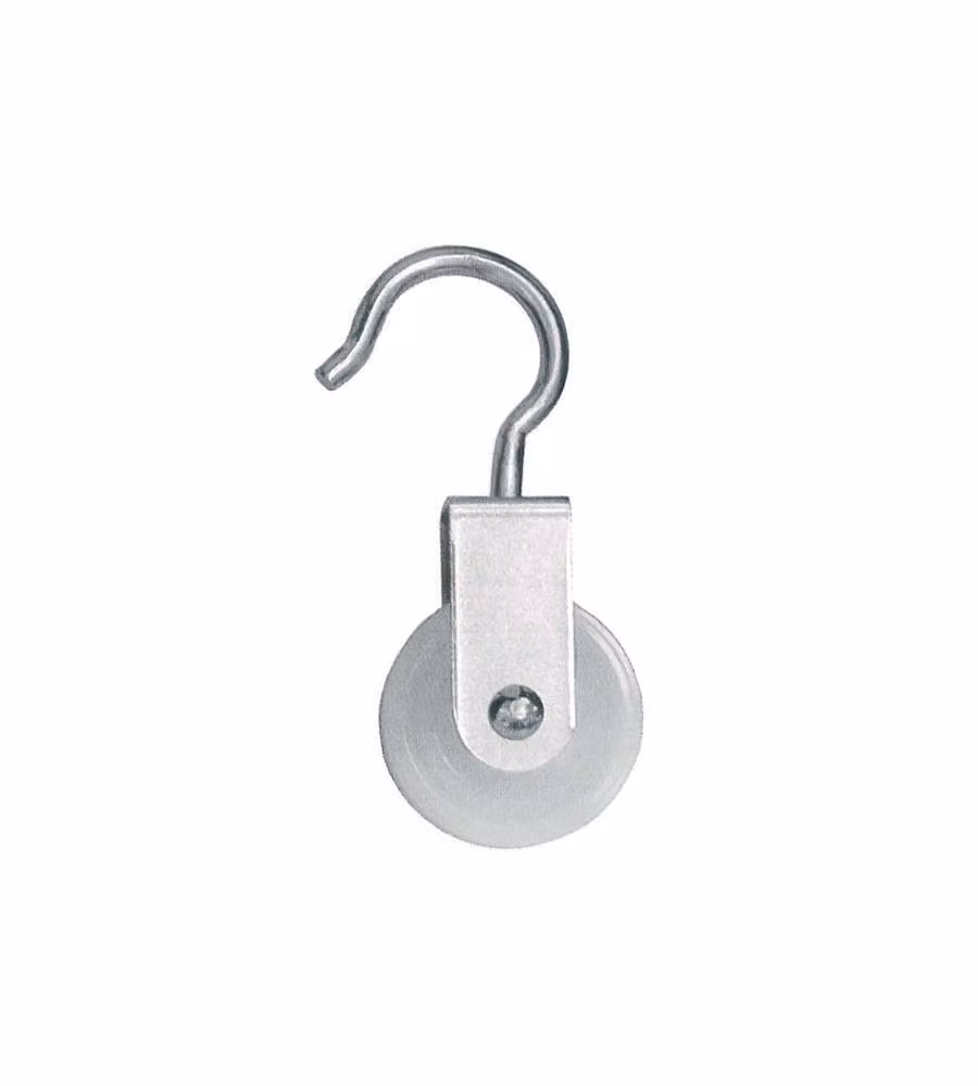 Carrucola con ruota in nylon Vulcania, girevole, in acciaio zincato e plastica, colore argento, diametro 40 mm