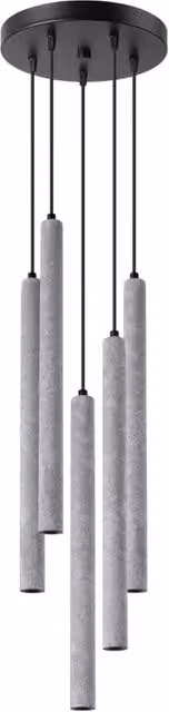 Lampada a sospensione tonda cemento grigio 5xG9 Velino