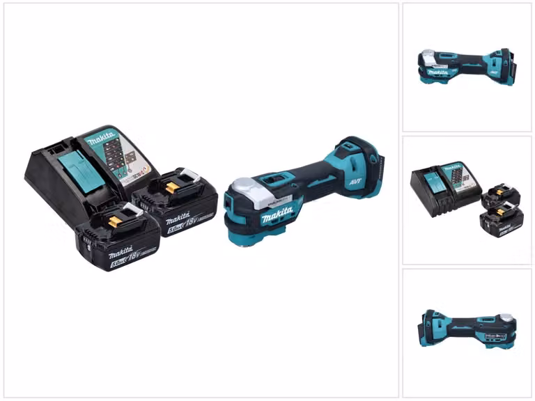 Utensile multifunzione a batteria Makita DTM 52 RT 18 V Starlock Max Brushless + 2x batteria ricaricabile 5,0 Ah + caricatore