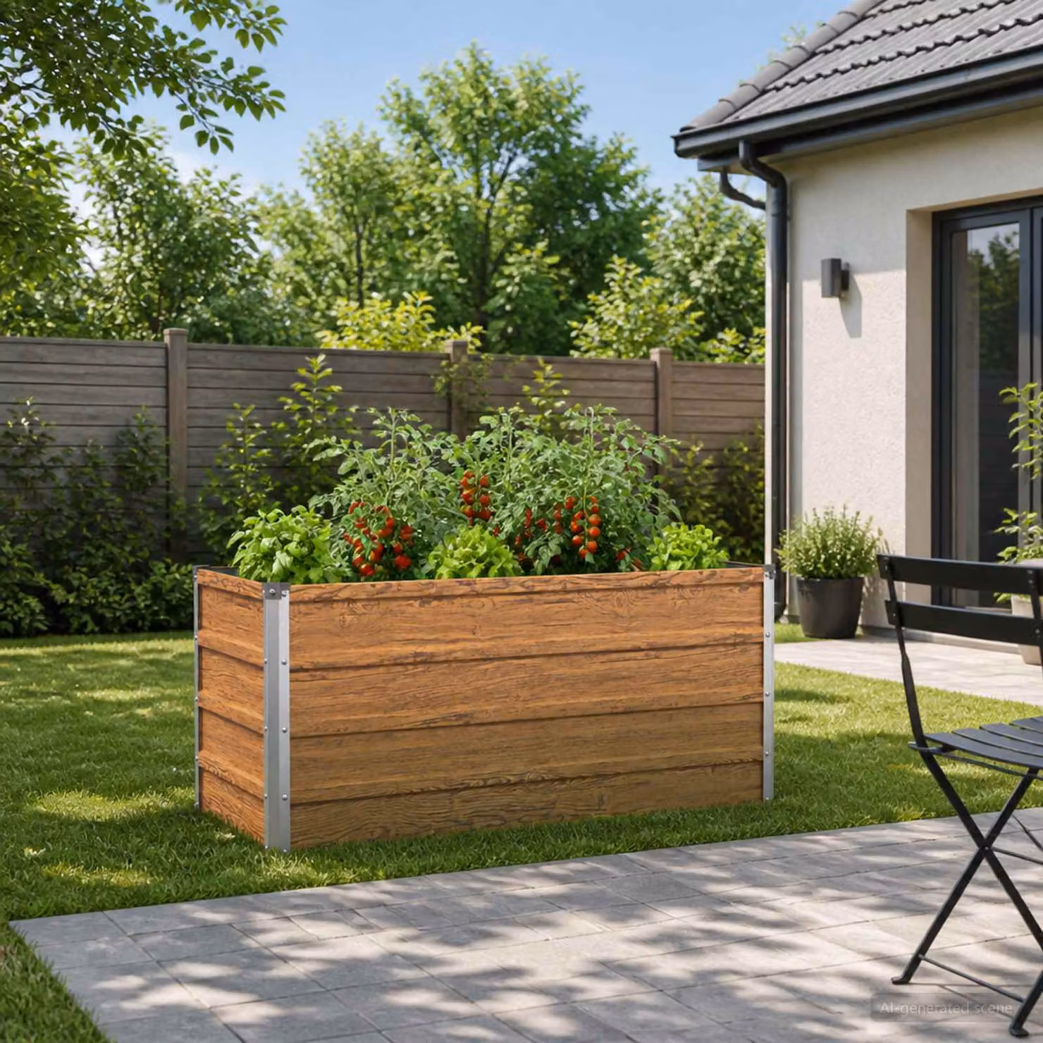 Letto rialzato da giardino vidaXL in metallo corten marrone L: 100 cm, P: 40 cm, H: 55 cm