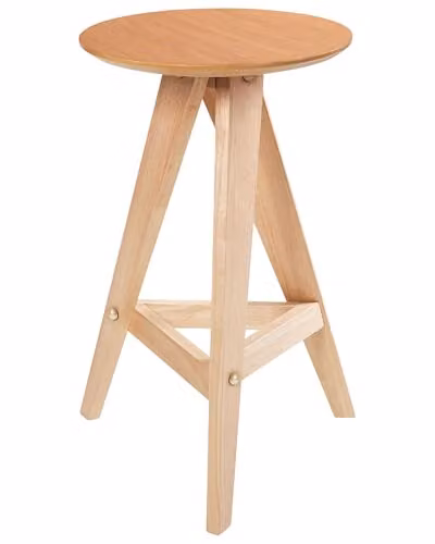 Beliani Set di 2 sgabelli in legno di caucciù in stile retrò per la sala da pranzo della cucina marrone chiaro
