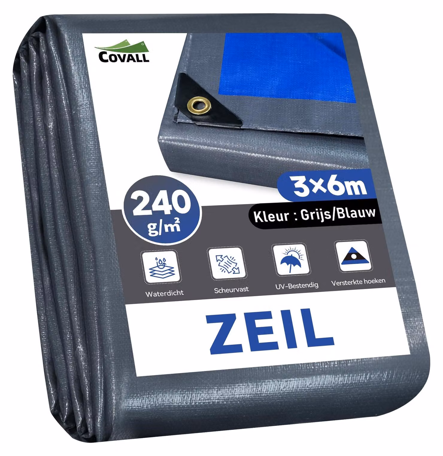Solidchoice - Telo impermeabile resistente e robusto, dimensioni 3x6 metri, peso 240 g/m²