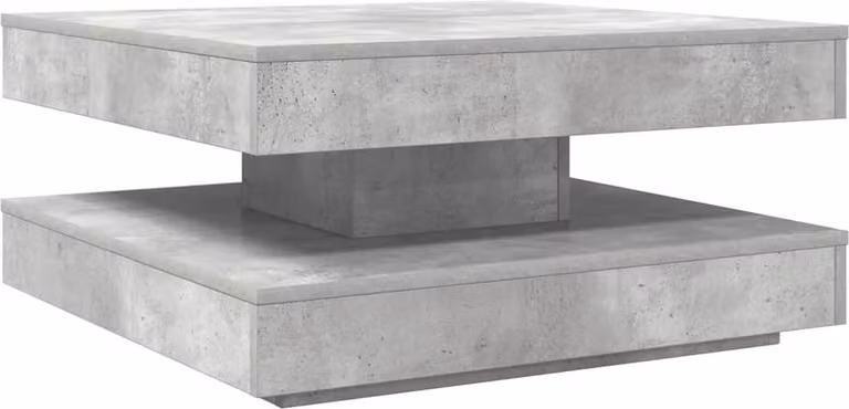 Tavolino da Caffè Girevole a 360 Gradi Grigio 70x70x34,5 cm