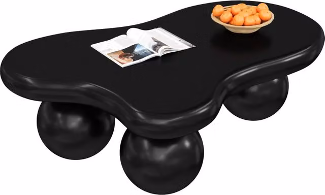 Tavolino da caffè REDOM nero in MDF con LED 16 colori L: 95 cm, P: 62,5 cm, H: 32 cm