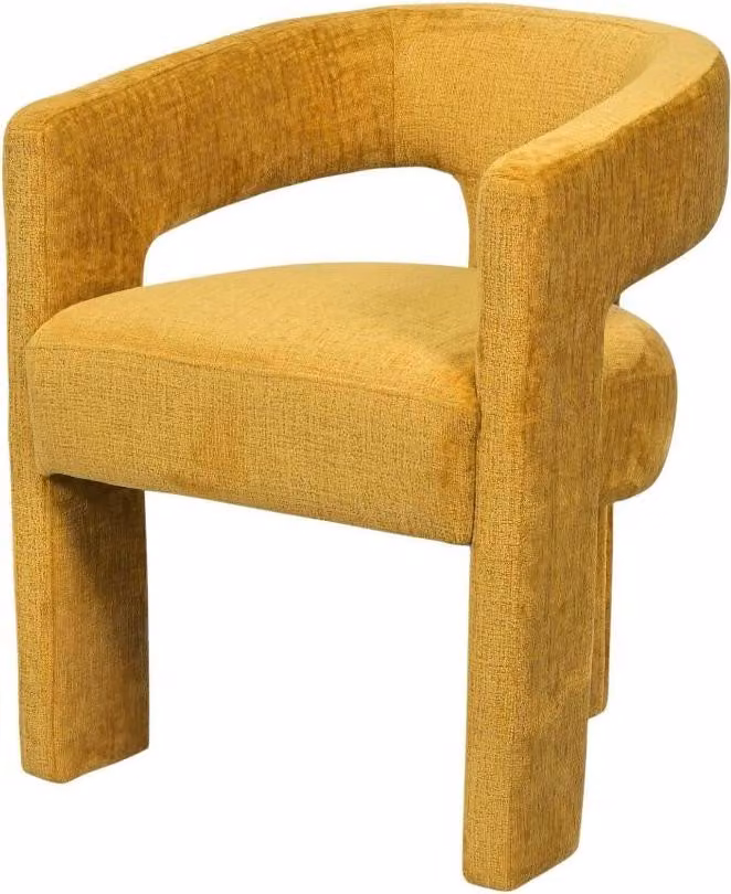 FURNLUX Sedia da pranzo Leith Yellow 62cm / Colore principale: Giallo / Dimensioni: 62 x 75 x 58 cm