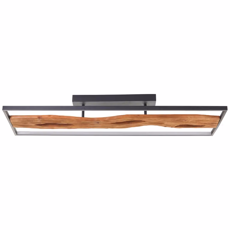 BRILLANTE lampada da soffitto a LED nera CHAUMONT | Dimmer a 3 livelli | 100x14x30 cm | 48W 6600 lm 3000 K | metallo/legno/plastica