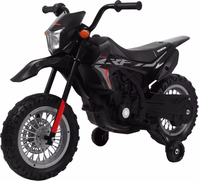 Moto elettrica Honda CRF 250 per bambini con licenza ufficiale, colore nero