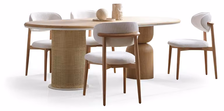 Eleganter Stuhl mit Holzgestell und Polsterung Weiß luxuriöse Hochwertig Möbel