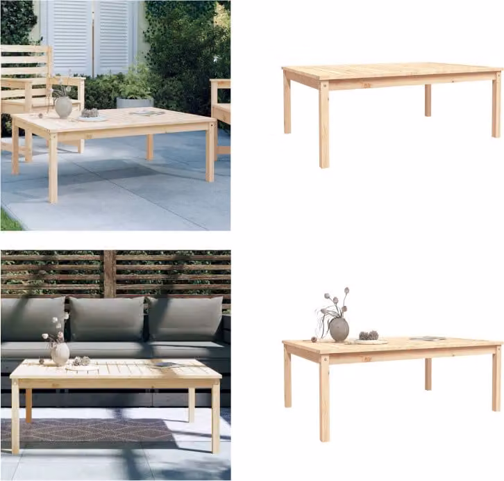 vidaXL Tavolo da giardino 121x82,5x45 cm in legno di pino massiccio - Tavolo da giardino - Tavoli da giardino - Tavolo da patio - Tavolo da esterno