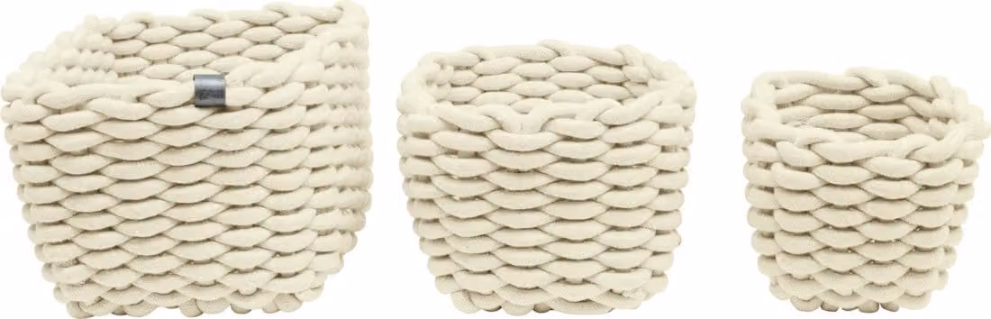 TOM TAILOR cestini portaoggetti intrecciati set di 3 Organizer beige per bagno cucina