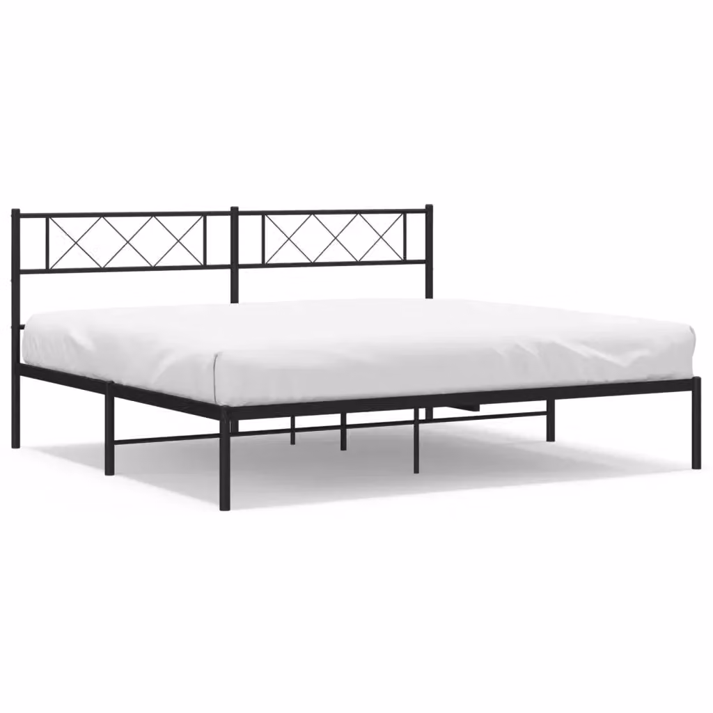 Letto con testiera in metallo nero vidaXL L/P: 180 x 200 cm – 2