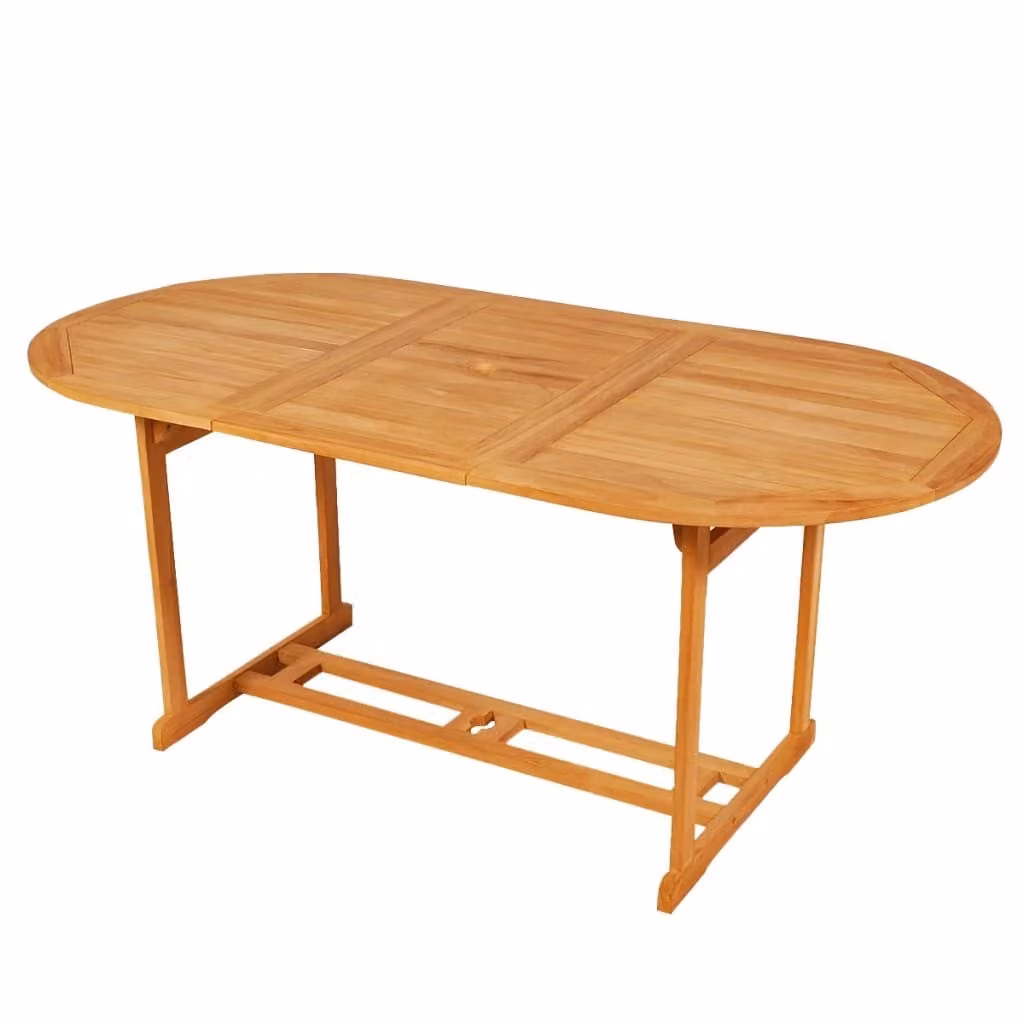 vidaXL Set da pranzo da giardino in teak massiccio da 9 pezzi