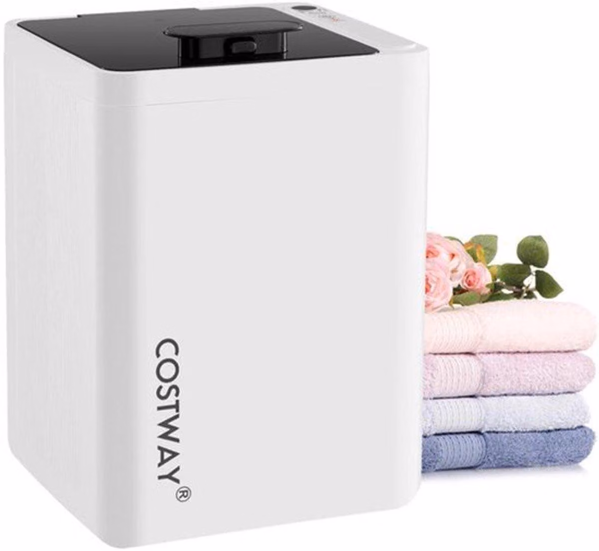 Asciugamani elettrico da 23 litri, dotato di timer a 6 livelli e con una temperatura massima di 125 °C, ideale per asciugamani e accappatoi