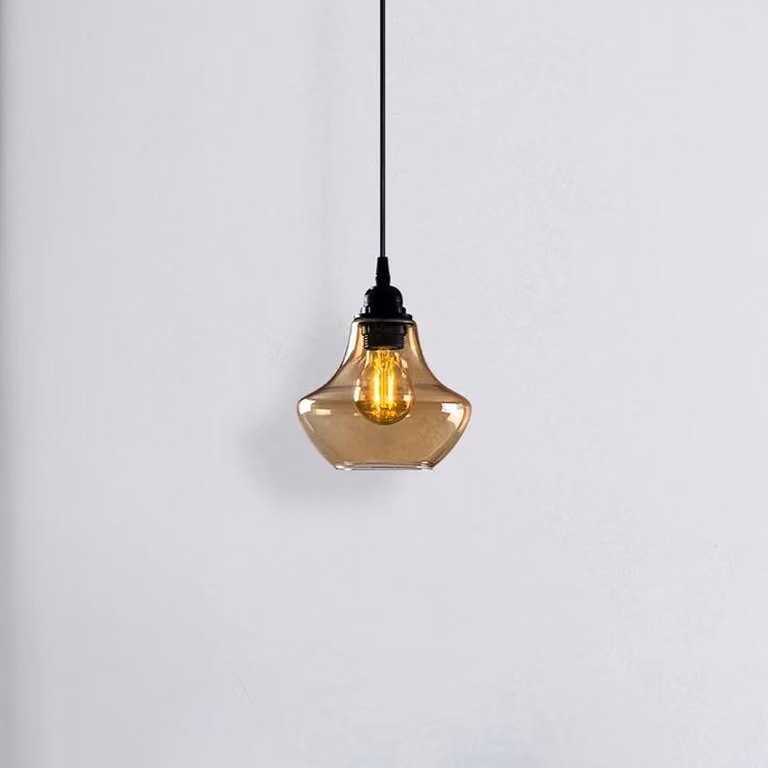 Lampada a sospensione in vetro Gold 050 Opviq, dimmerabile, Ottone / Oro, Soggiorno / Sala da pranzo, Vetro, Lampada a sospensione