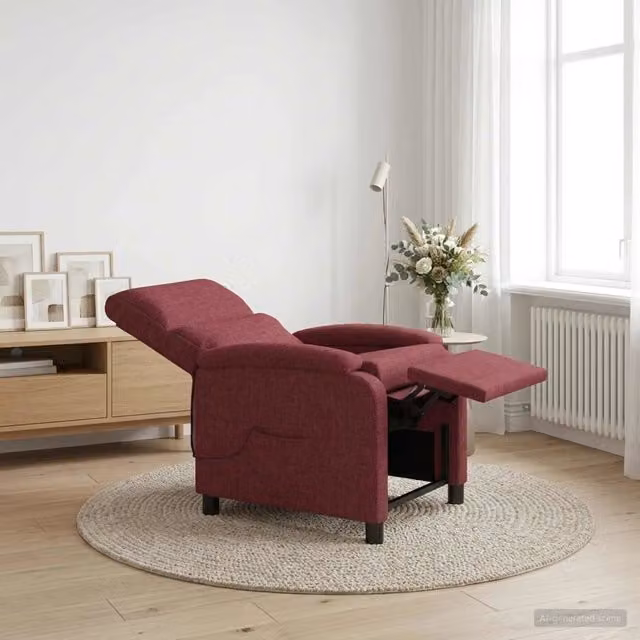 Divano Sedia-Poltrona Massaggiante Rosso Vino Tessuto 396380