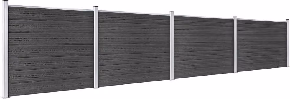 Set di elementi di recinzione WPC 699x146 cm grigio