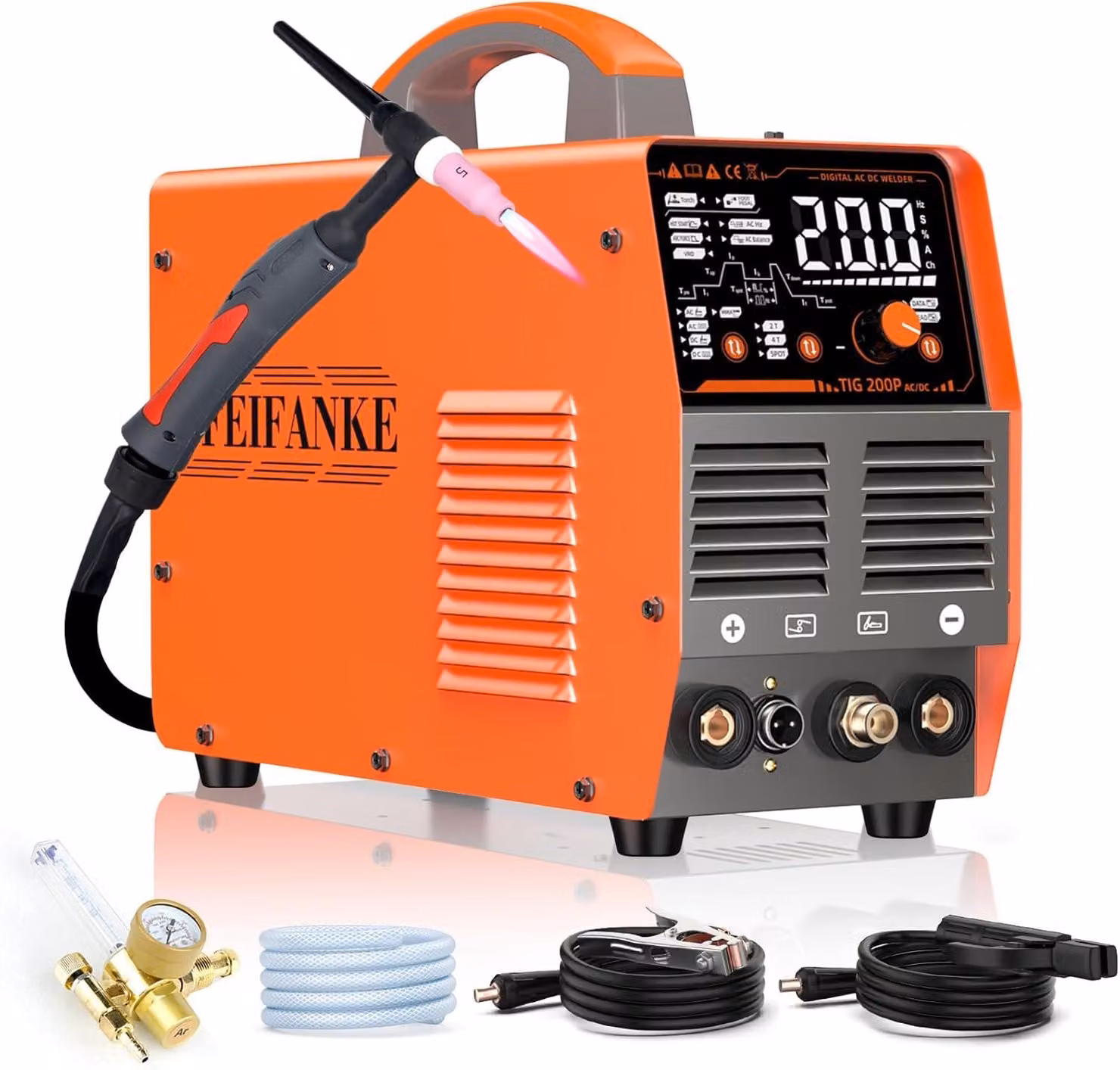 Saldatrice inverter AC/DC da 200A, 7-in-1, con tecnologia a impulsi e display LED digitale