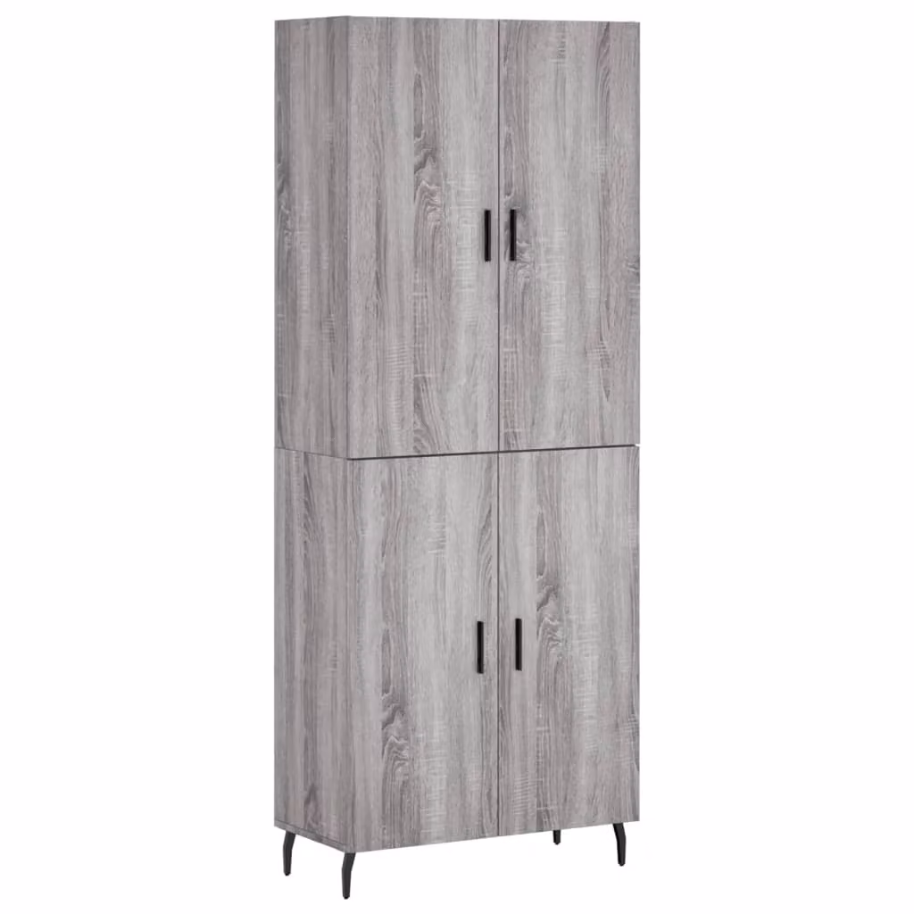 Credenza Grigio Sonoma 69,5x34x180 cm in Legno Multistrato