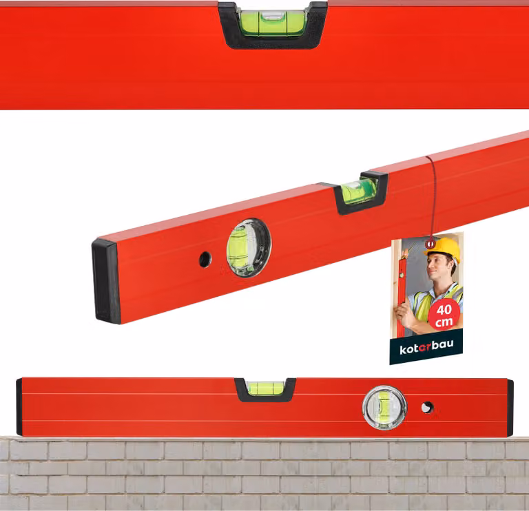 Livella in alluminio KOTARBAU® rossa 40 cm allineamento orizzontale e verticale