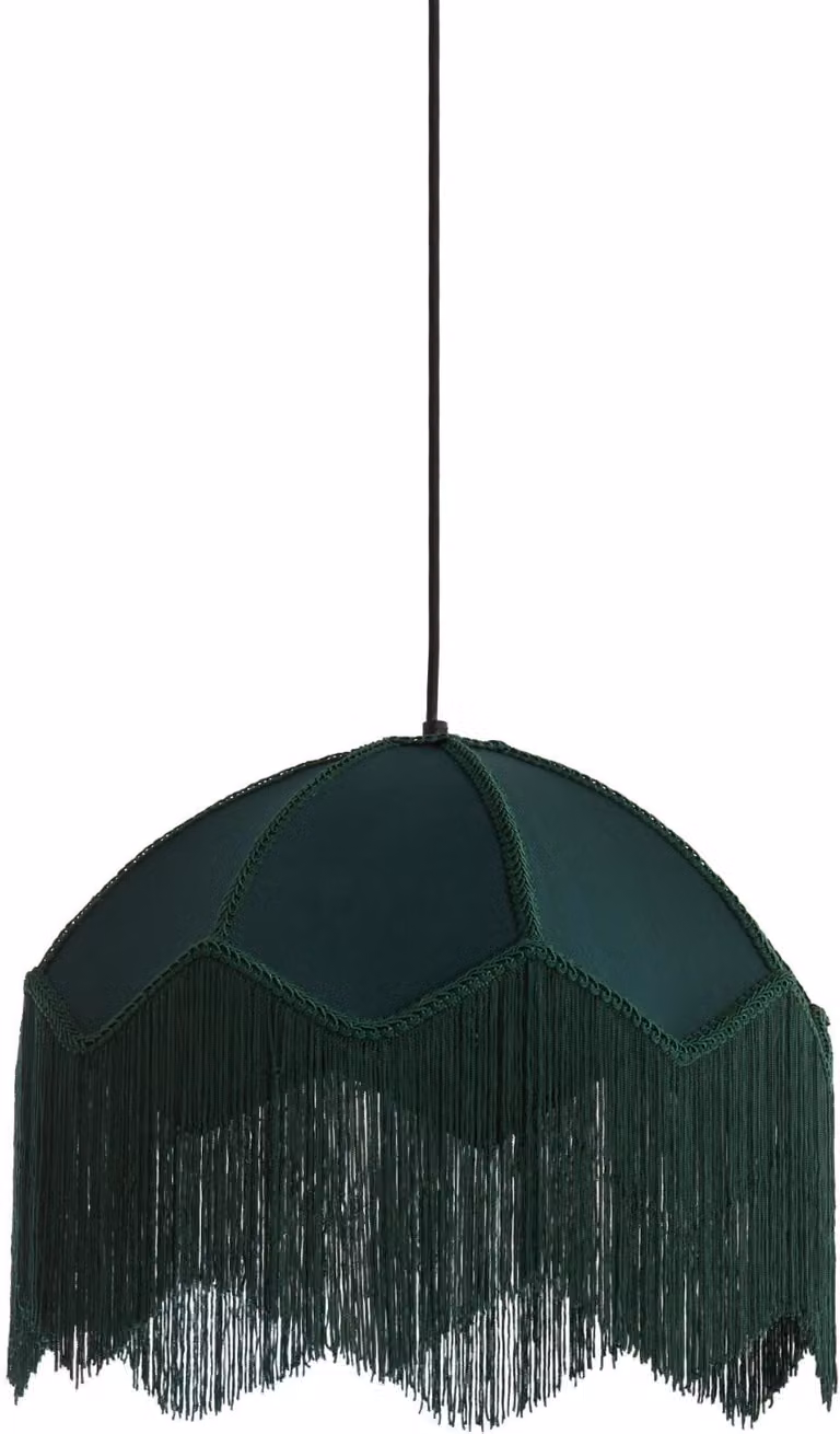 Lampada a sospensione - verde - Malacia - raffia velluto - Ø 40cm - E27 - 2986276 - Light & Living