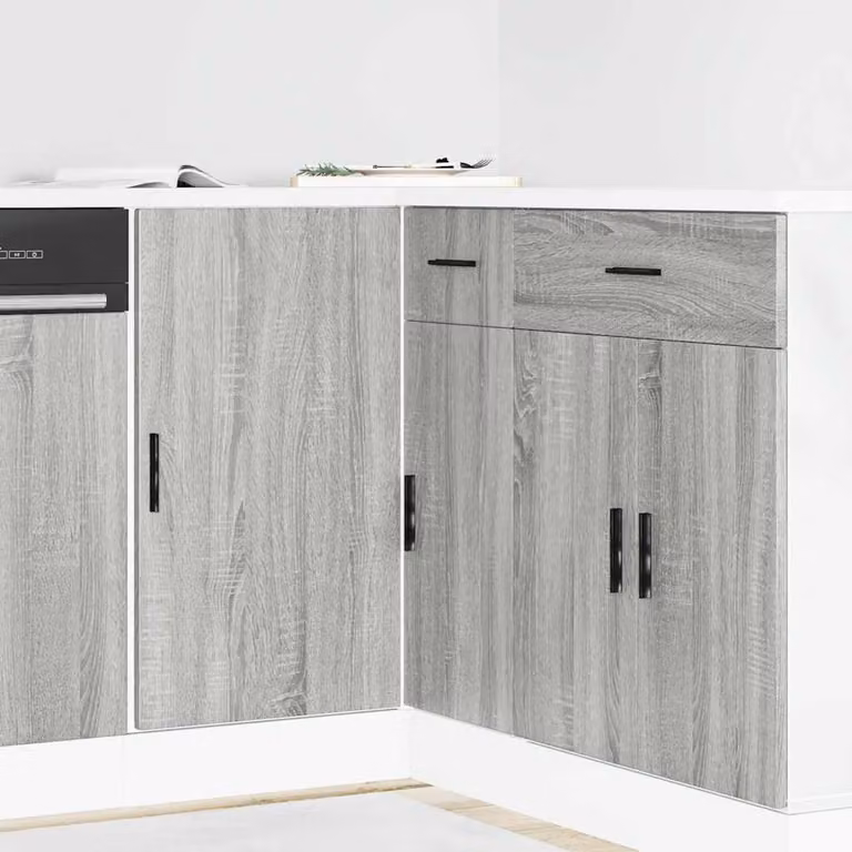 Base lavello mobile Lyon vidaXL Grigio Sonoma in legno multistrato e MDF, L: 81,5 cm, P: 46,0 cm, H: 86,0 cm