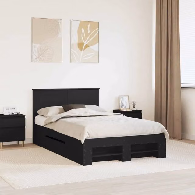 Struttura del letto Nero 135 x 190 cm Legno ingegnerizzato 3408768