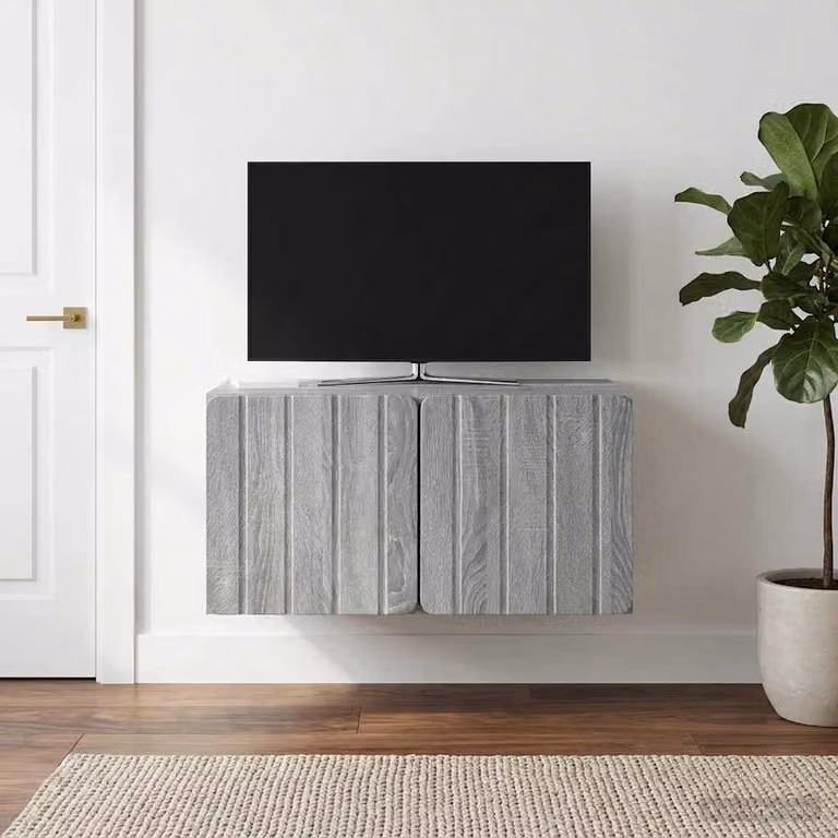 Mobile Porta TV da Muro vidaXL in MDF Grigio L: 59,5 cm, P: 41 cm, H: 30 cm