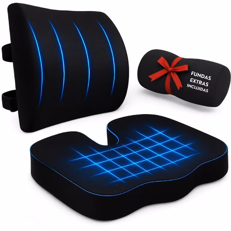 Set di cuscini per sedia da ufficio, inclusi cuscino lombare e cuscino per il coccige, design ergonomico
