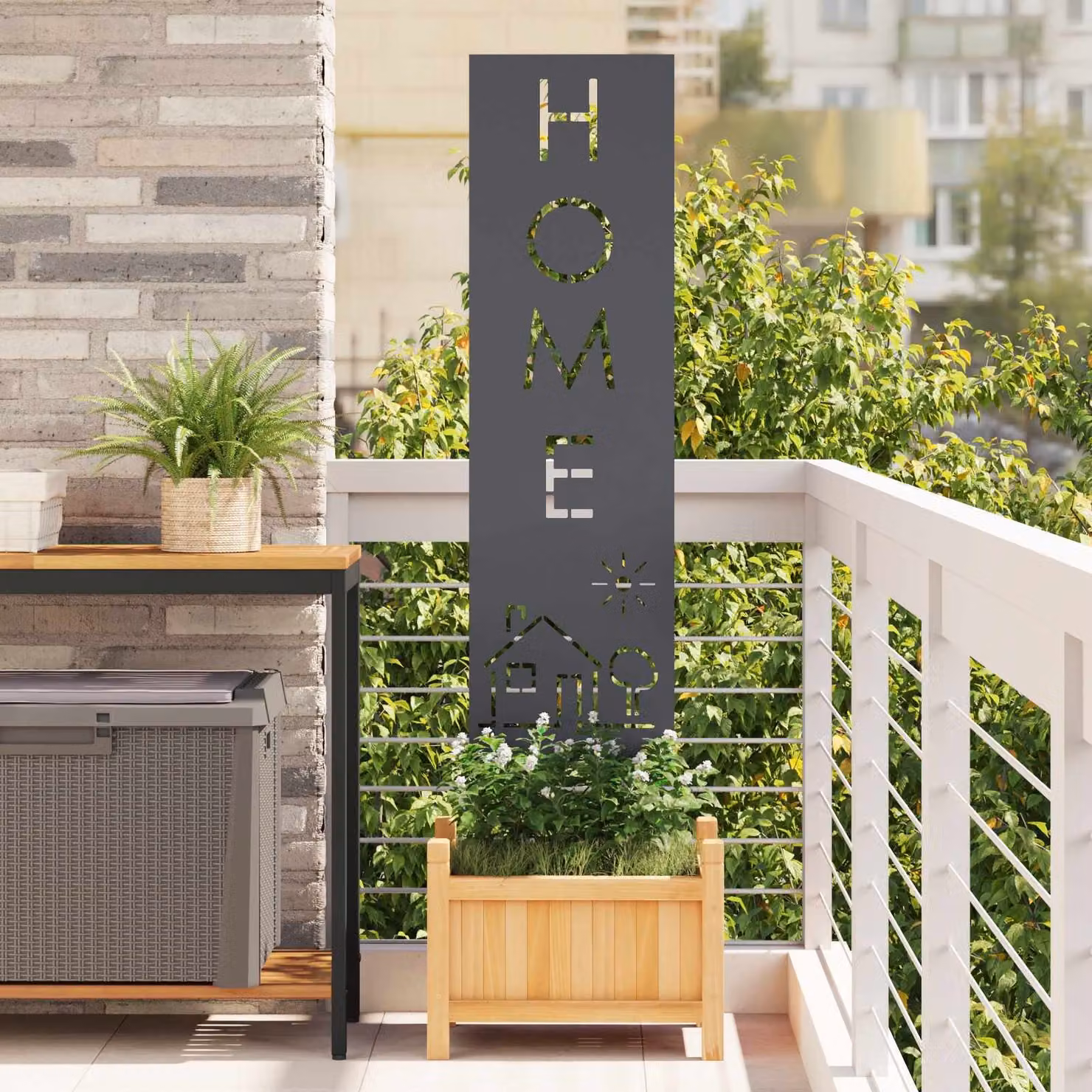 vidaXL Paravento per privacy in giardino in acciaio, colore Antracite, L: 32 cm, H: 140 cm